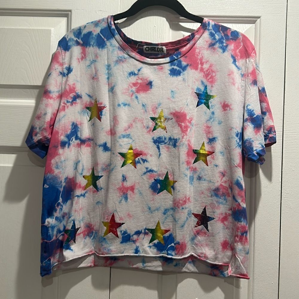 CHRLDR Tie Dye Star T-Shirt, Size Large